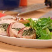 Chicken - Bacon-Wrapped, Walnut and Spinach-Stuffed Chicken