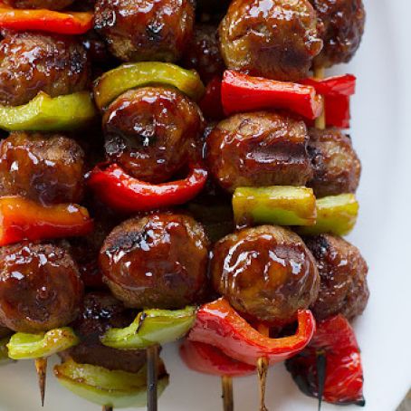Sweet and Sour Meatball Skewers