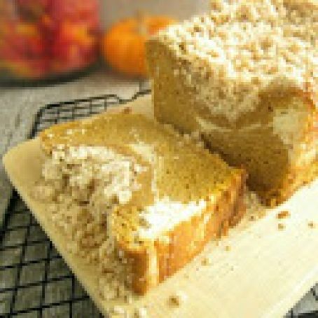 Bread: Pumpkin Streusel Bread with Cream Cheese Swirl