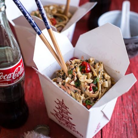 Spicy Sesame Basil Noodles