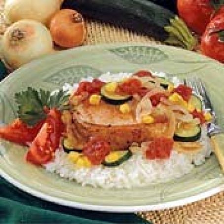 PORK CHOPS w/MIXED VEGGIES