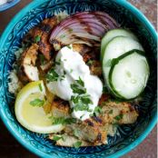Shawarma-Spiced Grilled Chicken with Garlic Yogurt Sauce