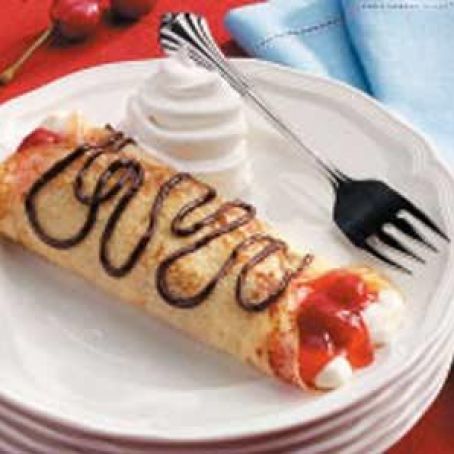 Chocolate-Cherry Cream Crepes