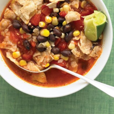 Tortilla Soup with Black Beans