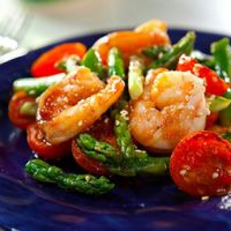 Sesame Shrimp and Asparagus Stir-Fry