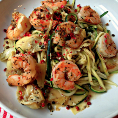 Healthy Shrimp Scampi with Zoodles (Zucchini Noodles)