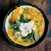 Pea Tortilla with Mint and Yogurt