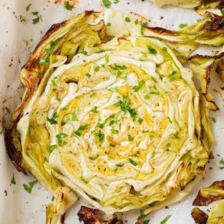 Garlic Roasted Cabbage Wedges