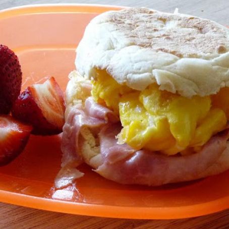 Ham Egg and Cheese English Muffins