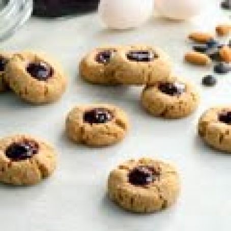 Raspberry Chocolate Thumbprint Cookies