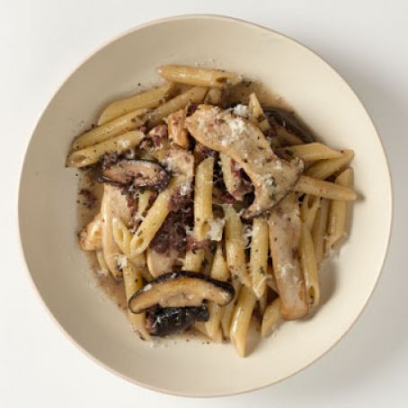 Pasta: Penne with Pancetta, Sage, and Mushrooms