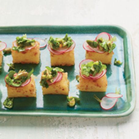 Crispy Polenta Bites with Arugula Tapenade