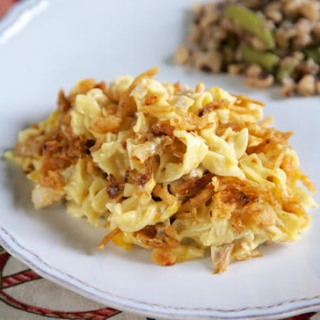 French Onion Chicken Noodle Casserole