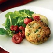 Pasta - Risotto Cakes with Roasted Tomatoes and Arugula