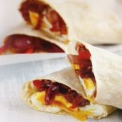Fried Egg and Red Onion Wrap