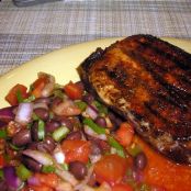 Adobo-Rubbed Pork Tenderloin with Black Bean Pico De Gallo