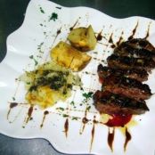 MAGRET DE PATO CON MANZANA Y FOIE GRAS