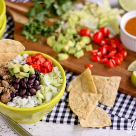 GROUND TURKEY-Turkey Taco Bowls with Cilantro Lime Rice