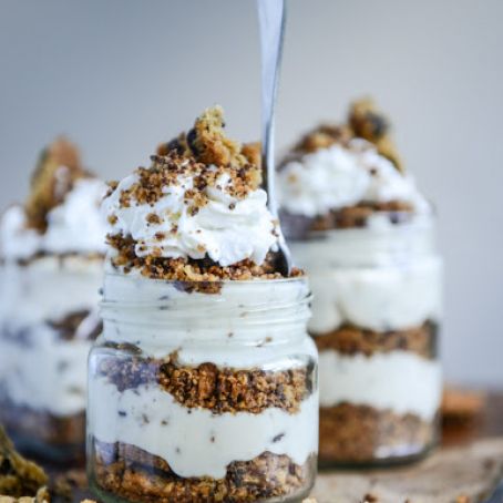 No Bake Chocolate Chip Cookie Cheesecake Parfaits