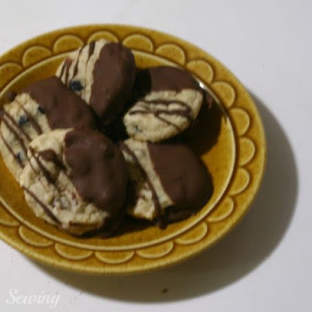 Blueberry Cookies-Chocolate Dipped