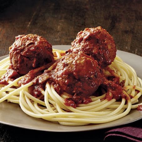 Slow-Cooked Pork and Sausage Meatballs with Porcini Sauce