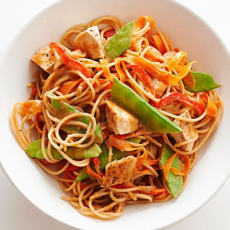 Whole Grain Spaghetti with Asian Peanut Sauce
