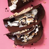 Chocolate Tacos with Ice Cream & Peanuts (Cooking Light)