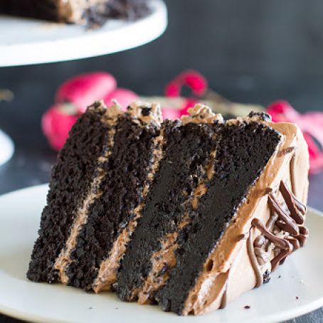 Dark Chocolate Cake with Nutella Buttercream