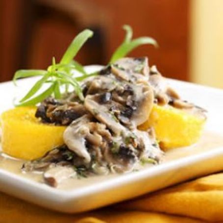 Polenta with Creamy Mushroom Sauce