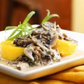 Polenta with Creamy Mushroom Sauce
