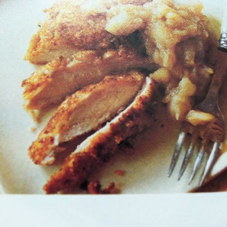 Cheddar Crusted Chicken w/ Smooshy Applesauce
