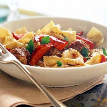 Bow Ties with Sausage and Peppers