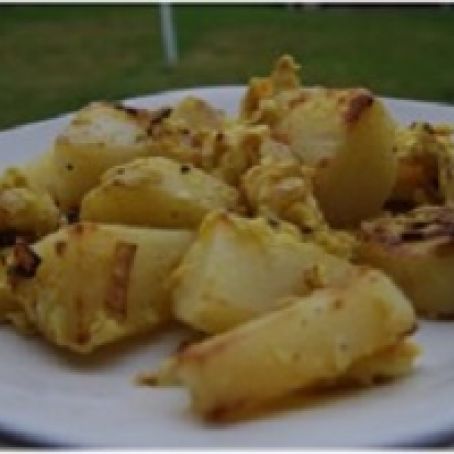 Scrambled Eggs with Potatoes and Onion