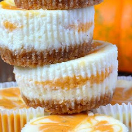 Pumpkin Swirled Cheesecakes (Mini)