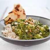 Indian-Style Spinach with Fresh Cheese (Saag Paneer)
