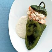 Cheese and Shrimp Stuffed Poblanos