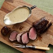 Sear-Roasted Beef Tenderloin with Cognac-Peppercorn Cream Sauce