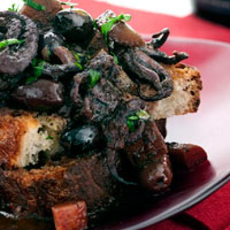 Red Wine-Braised Baby Octopus with Black Olives