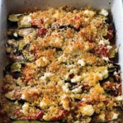 Layered Eggplant, Zucchini and Tomato Casserole