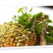 Pistachio-Dusted Salmon with Avocado and Black Olive Oil