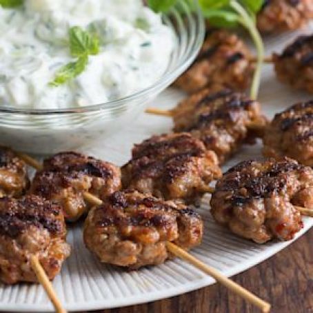 Michael Symon's Lazy Meatball Kebabs with Yogurt