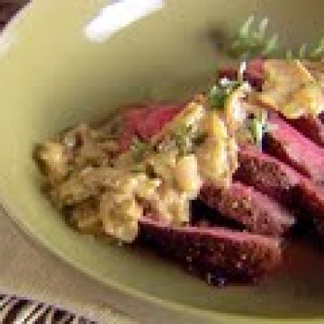 Petite Filet with Gorgonzola and Porcini Mushroom Sauce