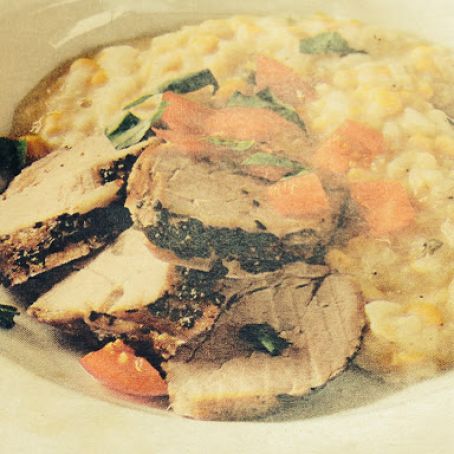 Pork Tenderloin with Fresh Corn Risotto