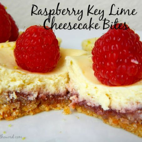 Raspberry Key Lime Cheesecake Bites