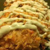 TORTILLA CHIP & PEPPER JACK CRUSTED CHICKEN WITH AVOCADO & JALAPENO RANCH