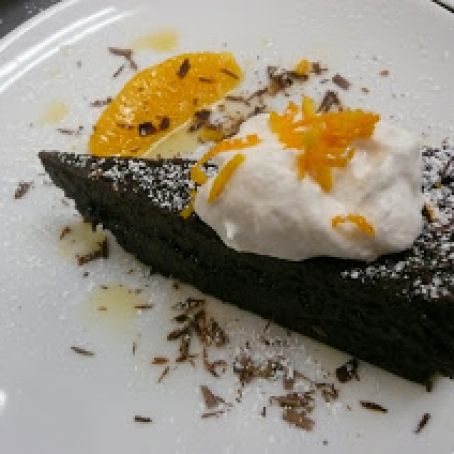 Flourless Chocolate Torte with Homemade Whipped Cream