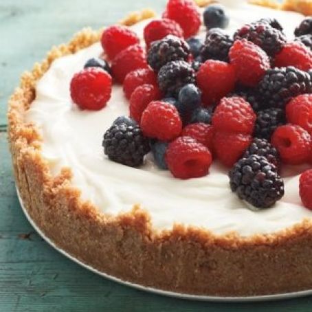 No-Cook Red, White, and Blue Cheesecake