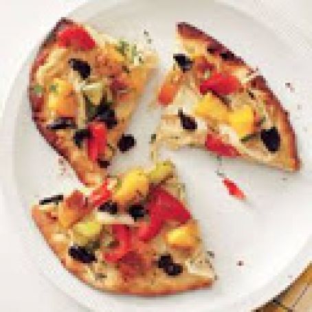 Veggie Flatbreads with Hummus