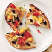 Veggie Flatbreads with Hummus