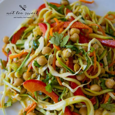 Curried Veggie Noodle and Chickpea Salad